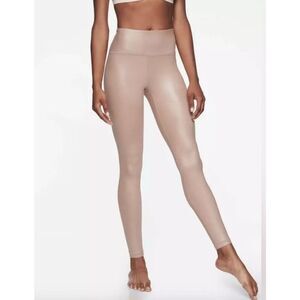 NEW Athleta Elation Shimmer Shine Tight Powervita Pink Mocha Latte Size Medium